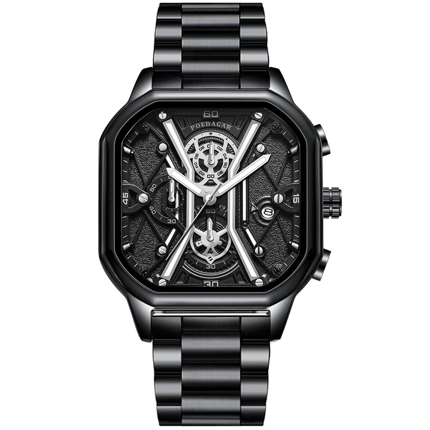 Reloj de cuarzo luminoso multifuncional para hombre