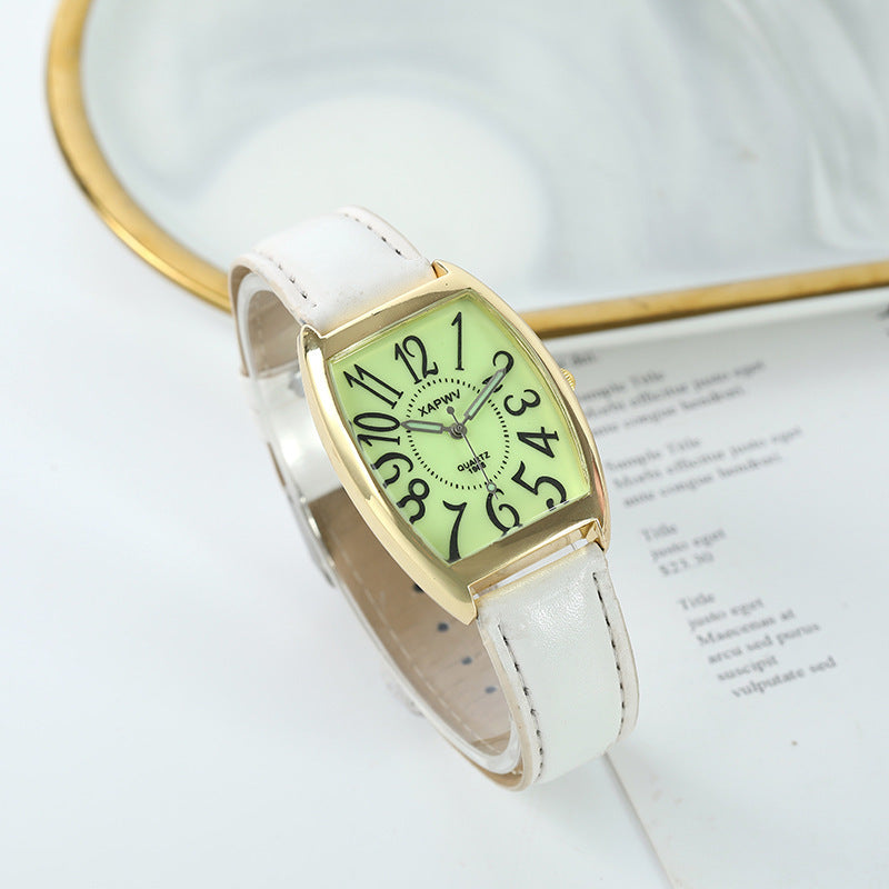 Reloj de pareja cuadrado con barril de vino luminoso de moda
