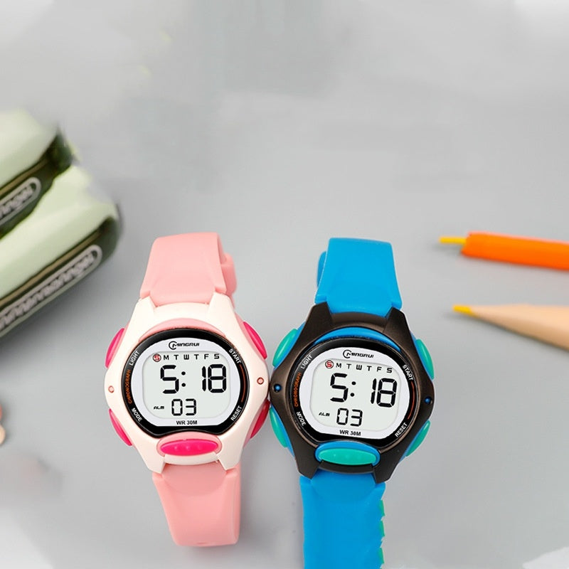 Reloj electrónico deportivo para niñas, resistente al agua, luminoso, despertador, para exámenes