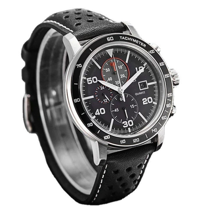 Six Needle City Fashion Business Men's Quartz Belt Watch