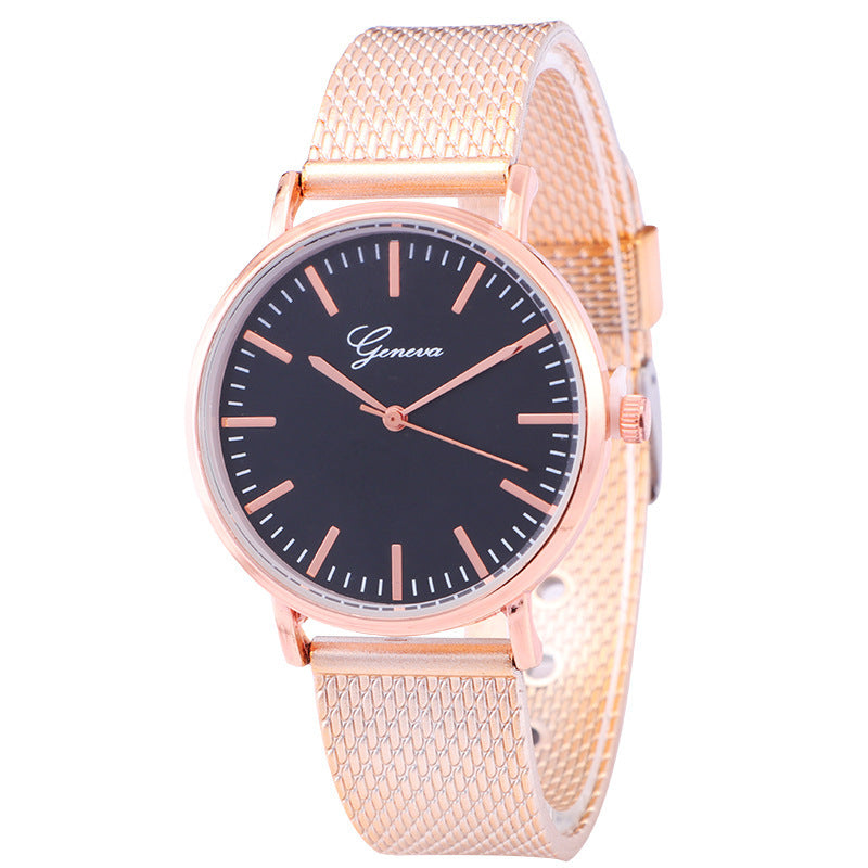 Reloj de Ginebra con esfera y correa de malla, minimalista, fino