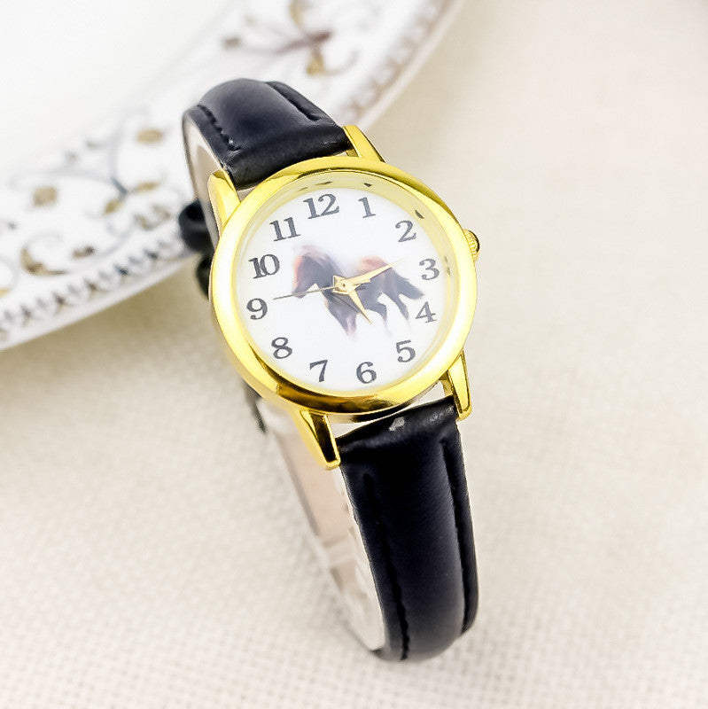 Small Cartoon Children's Leather Belt Watch