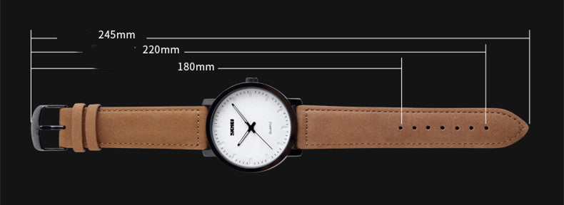 Reloj de cuarzo resistente al agua con estilo minimalista y estilo retro para hombre