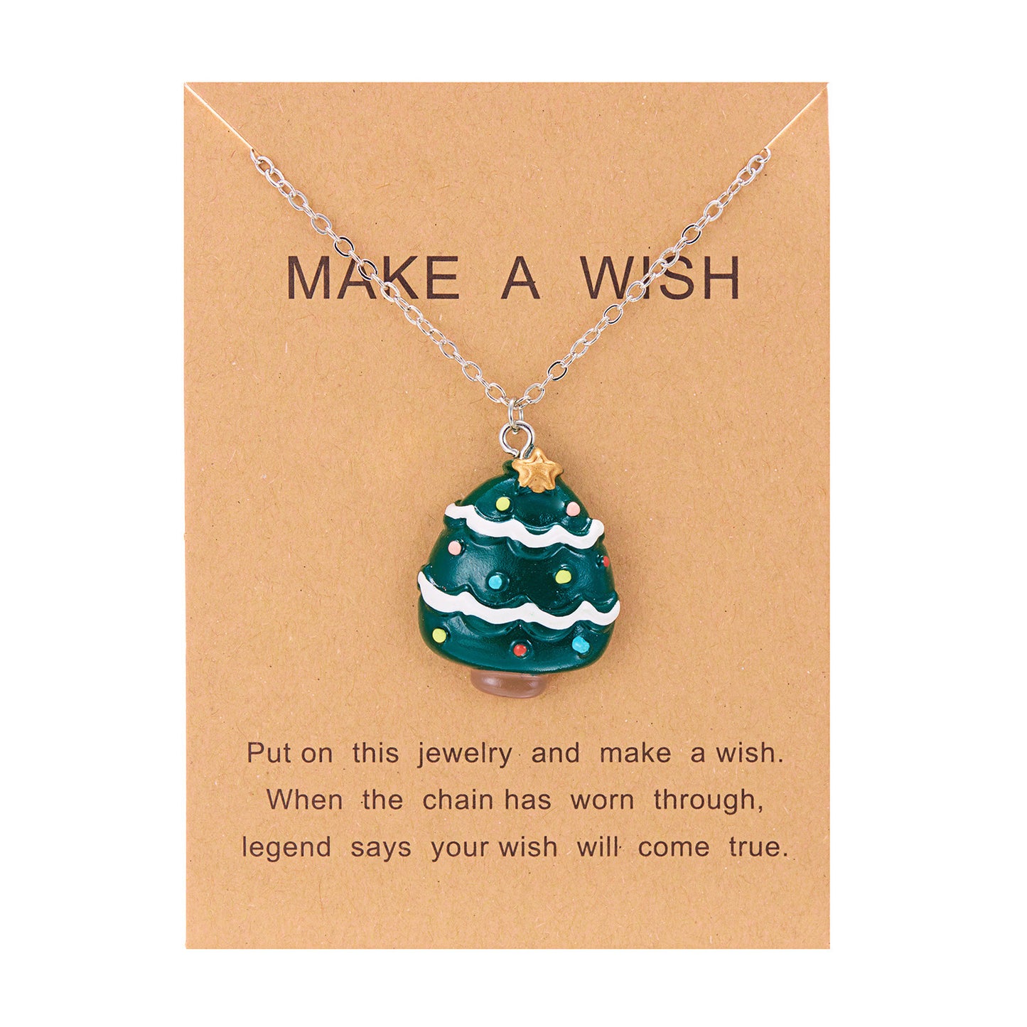 Lindo collar de resina de dibujos animados, colgante de muñeco de nieve de Navidad y Papá Noel, collar de cadena de clavícula para mujer, joyería