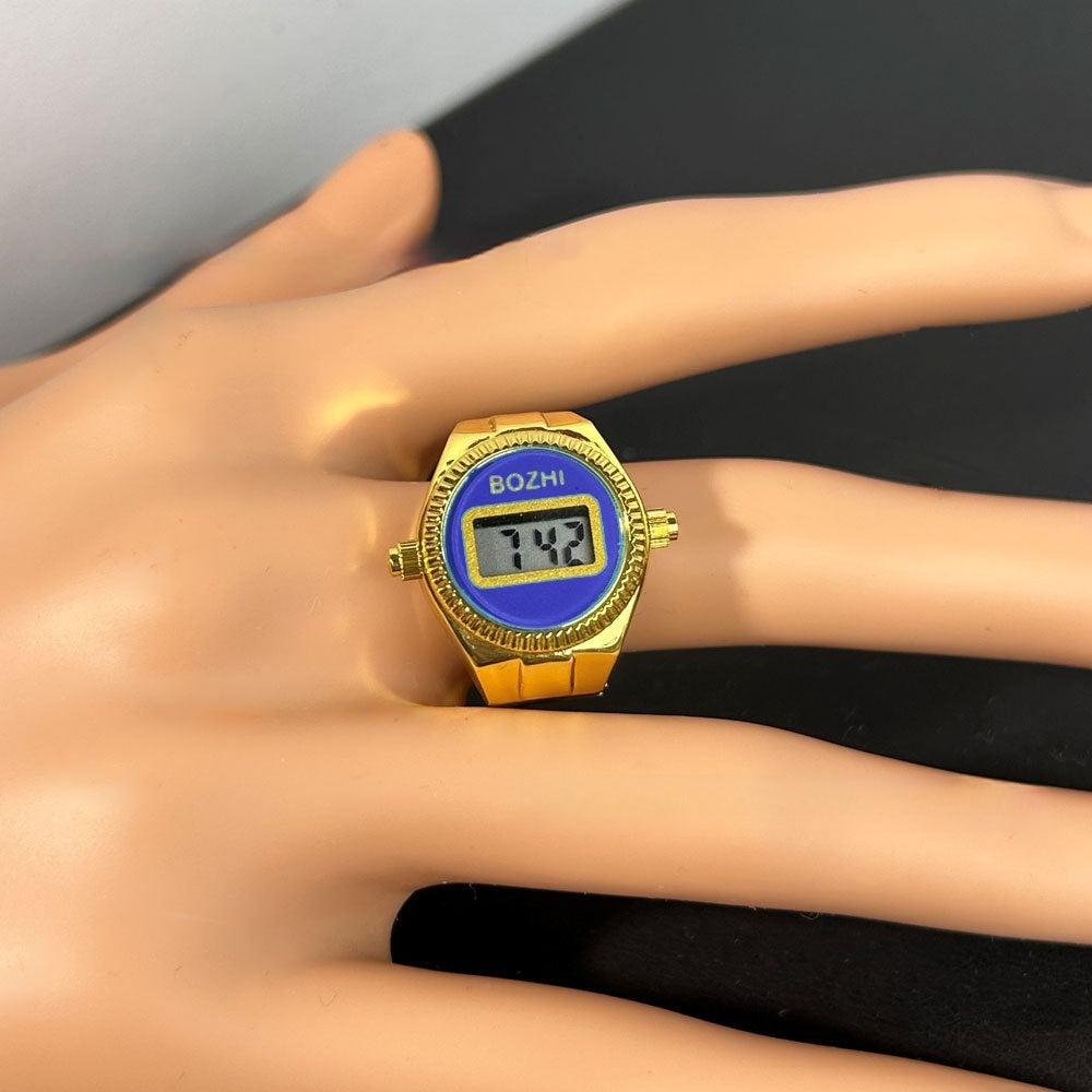 Reloj electrónico de moda para mujer, mini reloj con anillo