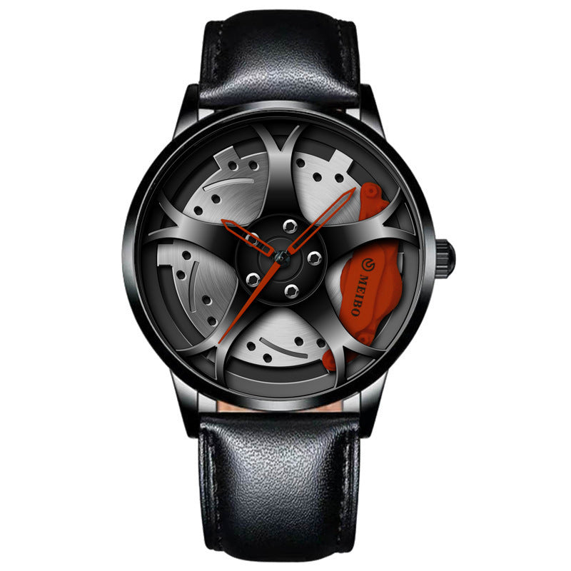 Reloj de cuarzo con forma de cubo de rueda para hombre, tendencia coreana