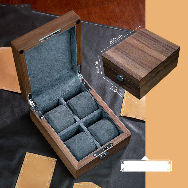 Caja de almacenamiento para relojes, madera maciza de nogal de palisandro de alta calidad para el hogar