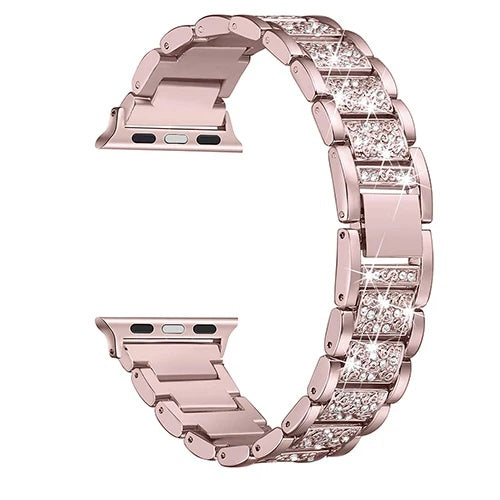 Correa de cadena de joyería para reloj Apple, pulsera Ultra de 49 mm, 40 mm, 44 mm, 42 mm y 38 mm, con diamantes, para iWatch SE 6, 7, 8, 9, 45 mm y 41 mm