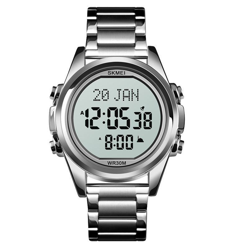 Reloj electrónico para hombre Reloj de acero árabe de moda