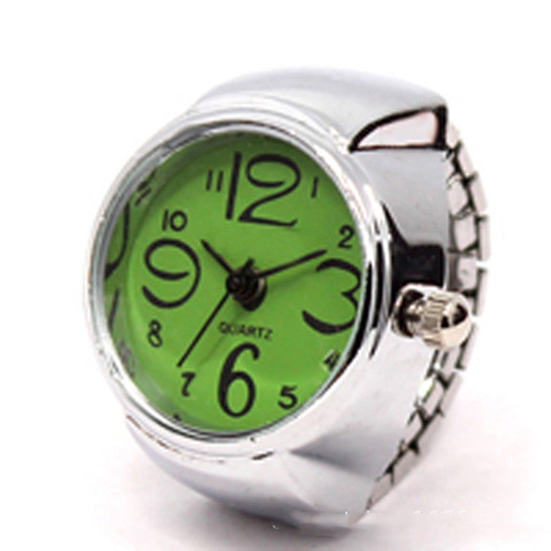 Reloj de anillo personalizado para hombres y mujeres, gran oferta, reloj de anillo para parejas, moda coreana, venta al por mayor, caja de plata de aleación, fabricante directo al por mayor