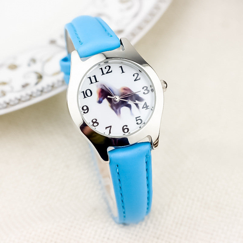 Small Cartoon Children's Leather Belt Watch