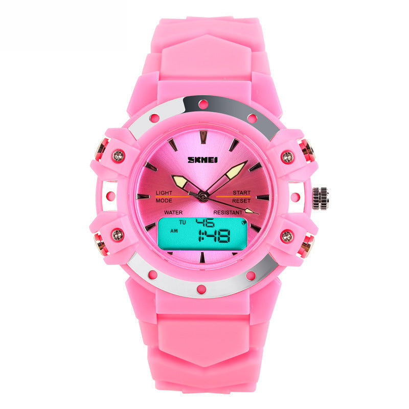 Reloj electrónico de doble pantalla Hipster Reloj multifuncional para estudiantes