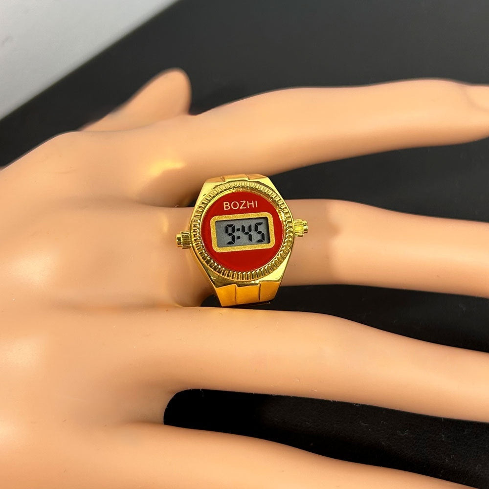 Reloj electrónico de moda para mujer, mini reloj con anillo