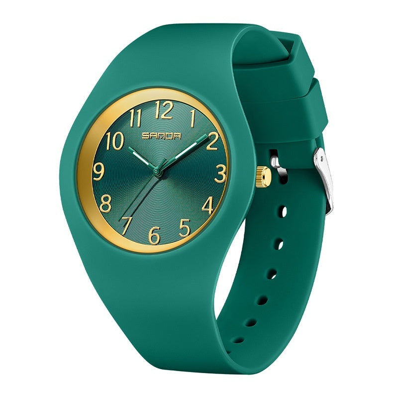 Reloj electrónico de moda simple e impermeable con correa de silicona fina y ligera para estudiantes