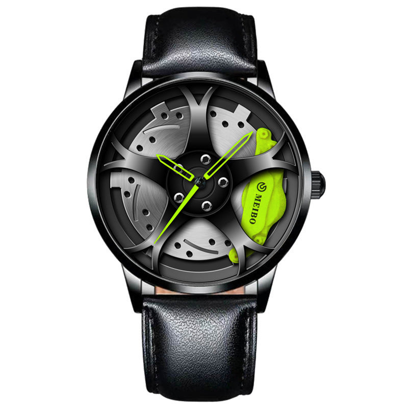 Reloj de cuarzo con forma de cubo de rueda para hombre, tendencia coreana