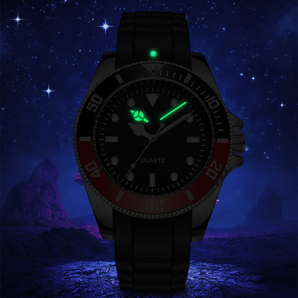 Reloj de cuarzo de silicona luminoso, moderno y resistente al agua
