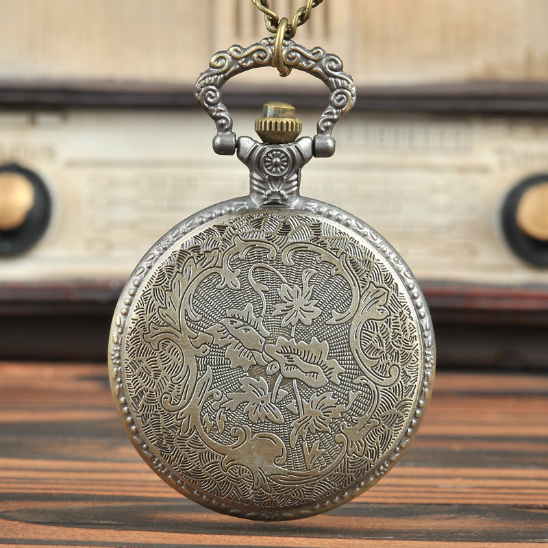 Fashion Simple Retro Motorcycle Quartz Pocket Watch