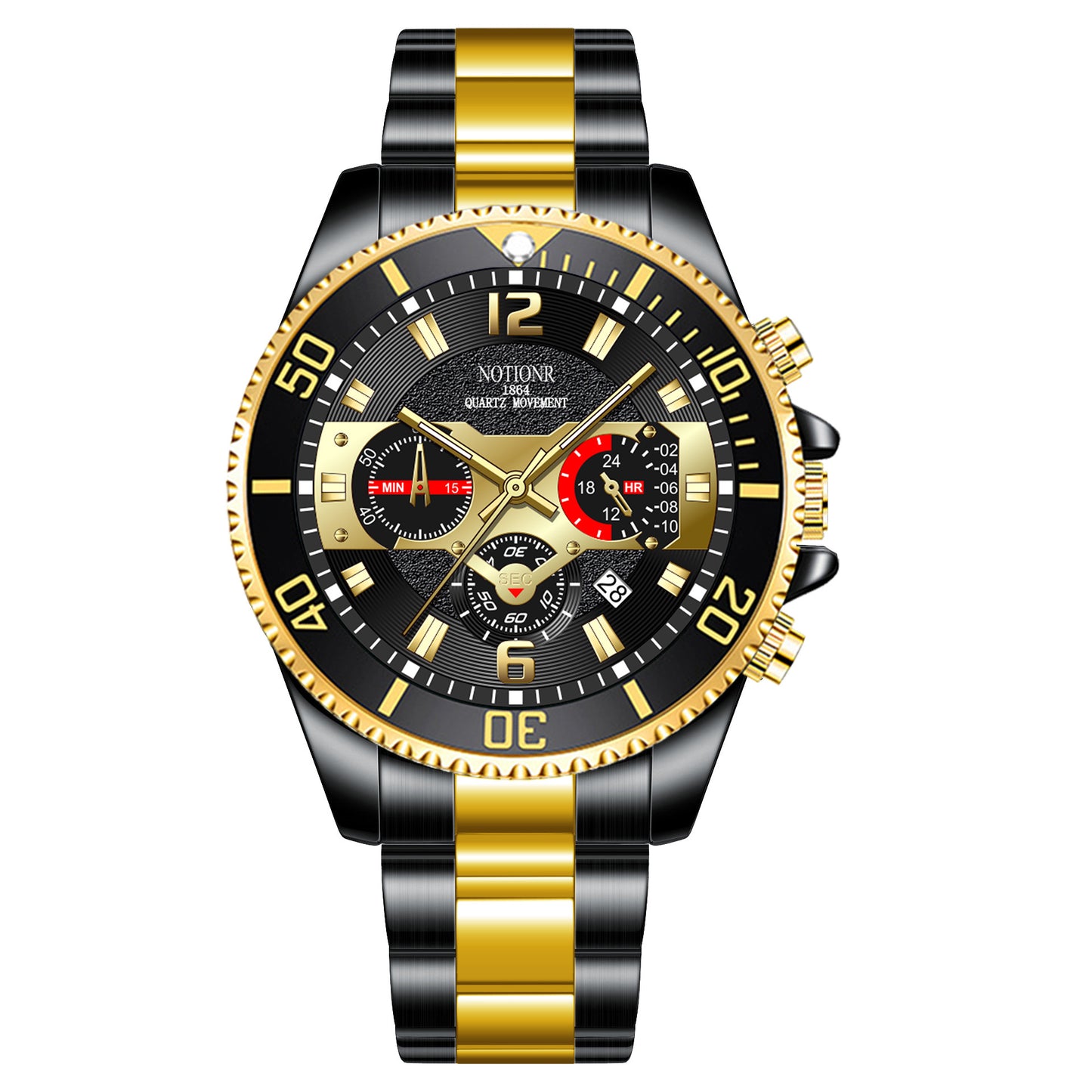 Reloj de acero inoxidable con calendario ligero para hombre