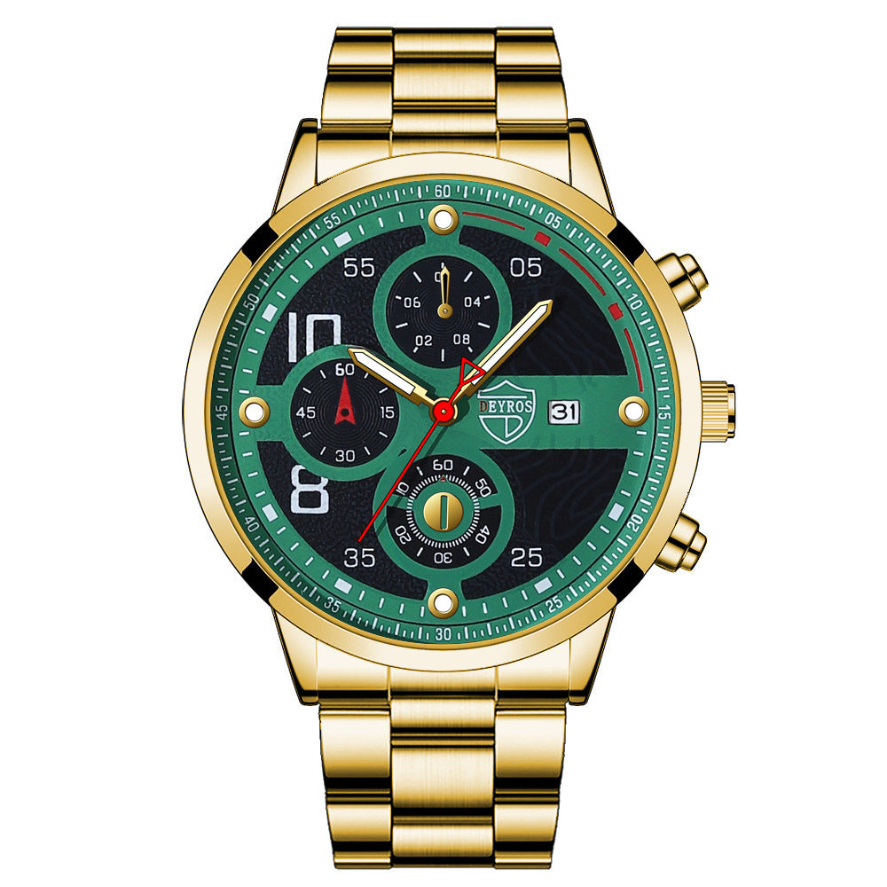 Men's Stainless Steel Watch Calendar Quartz