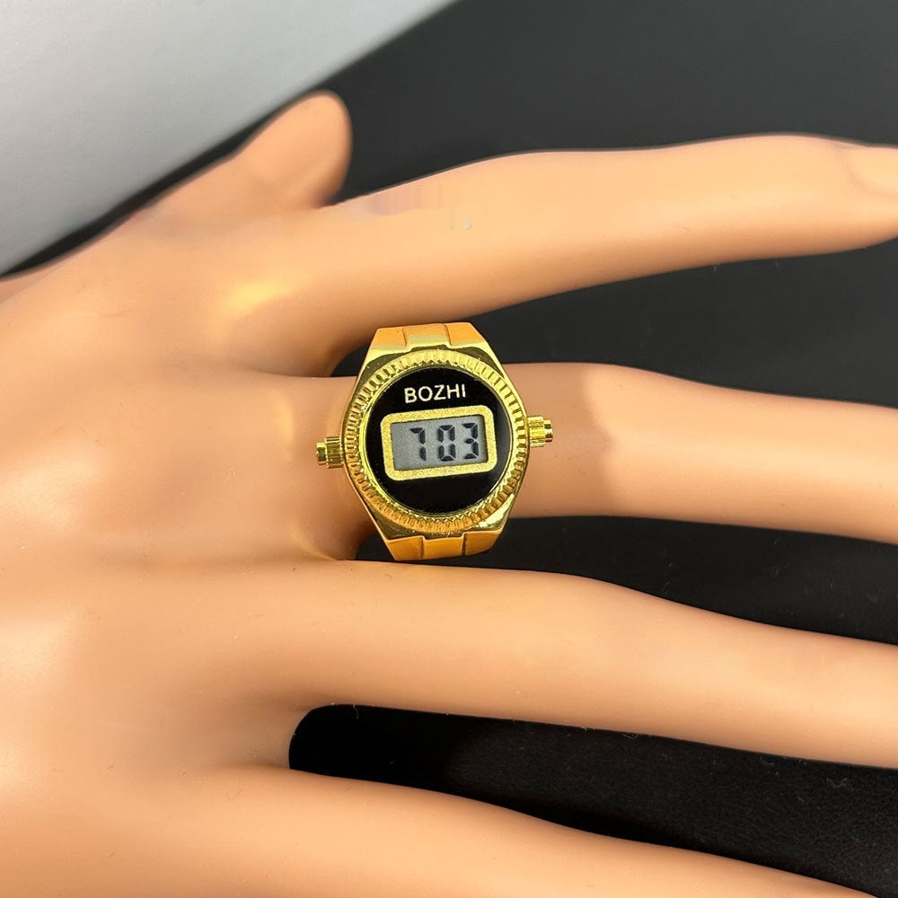 Reloj electrónico de moda para mujer, mini reloj con anillo