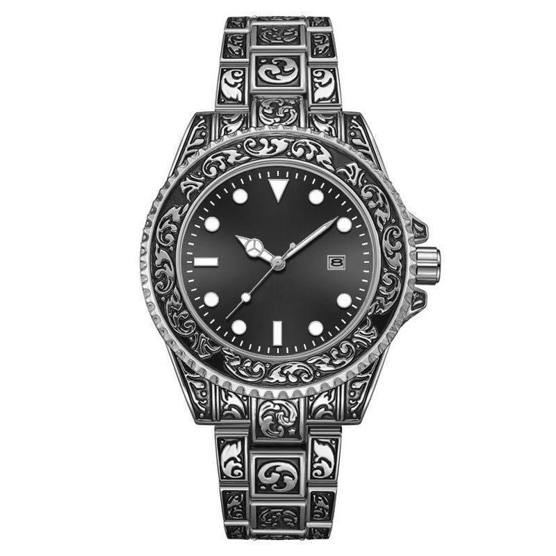 Men's Vintage Engraving Business Quartz Watch