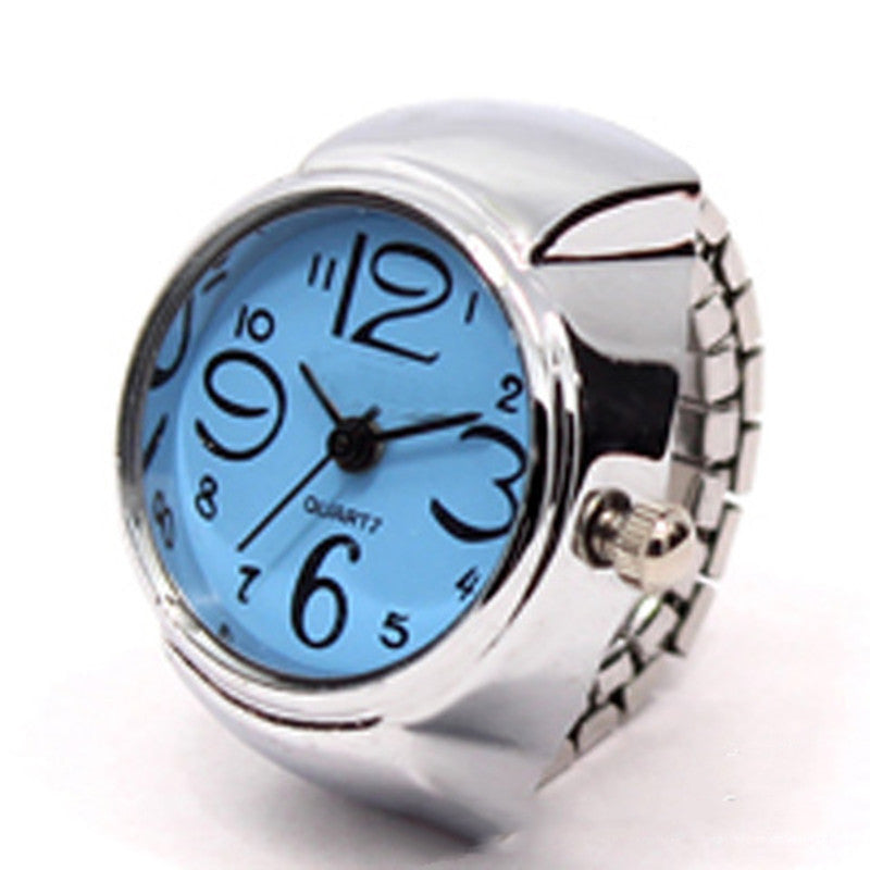Reloj de anillo personalizado para hombres y mujeres, gran oferta, reloj de anillo para parejas, moda coreana, venta al por mayor, caja de plata de aleación, fabricante directo al por mayor