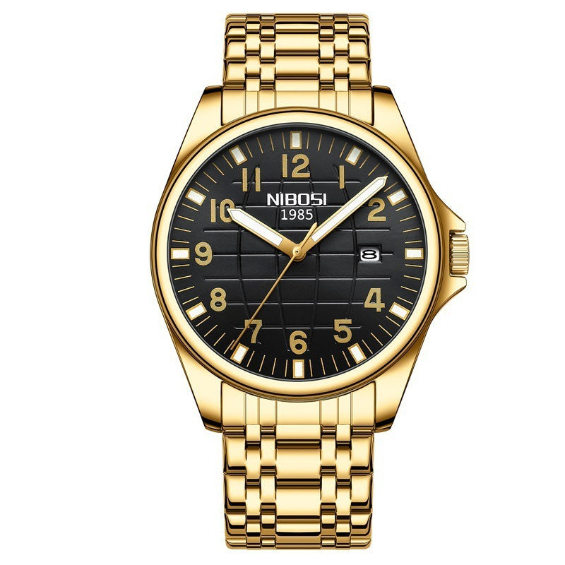 Reloj de acero inoxidable sencillo y moderno para hombre, luminoso, resistente al agua