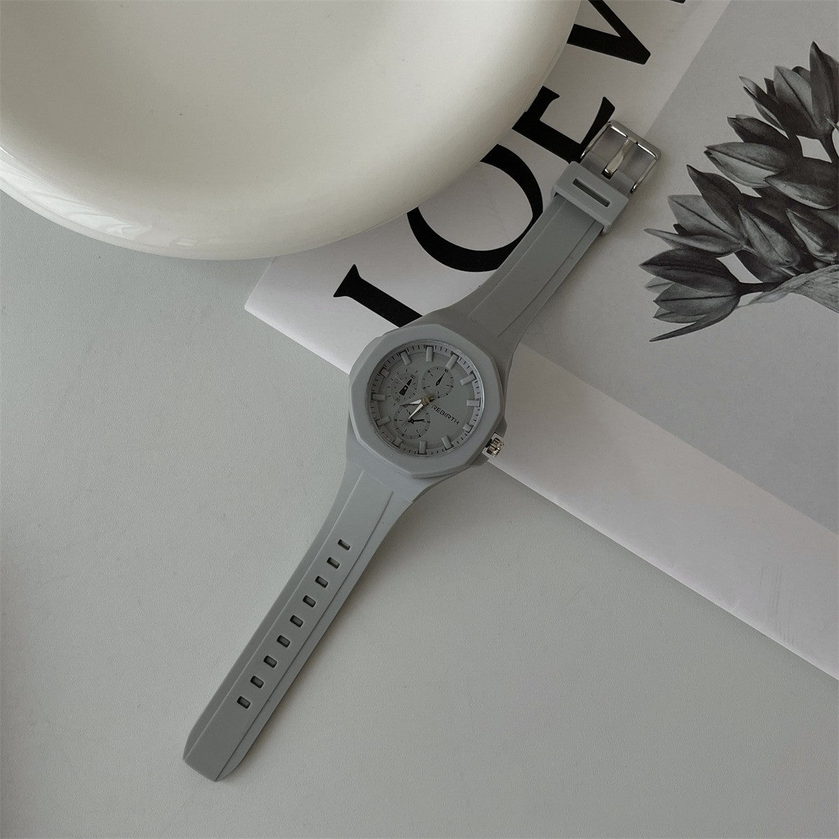 Reloj deportivo de cuarzo para mujer Reloj de silicona sencillo