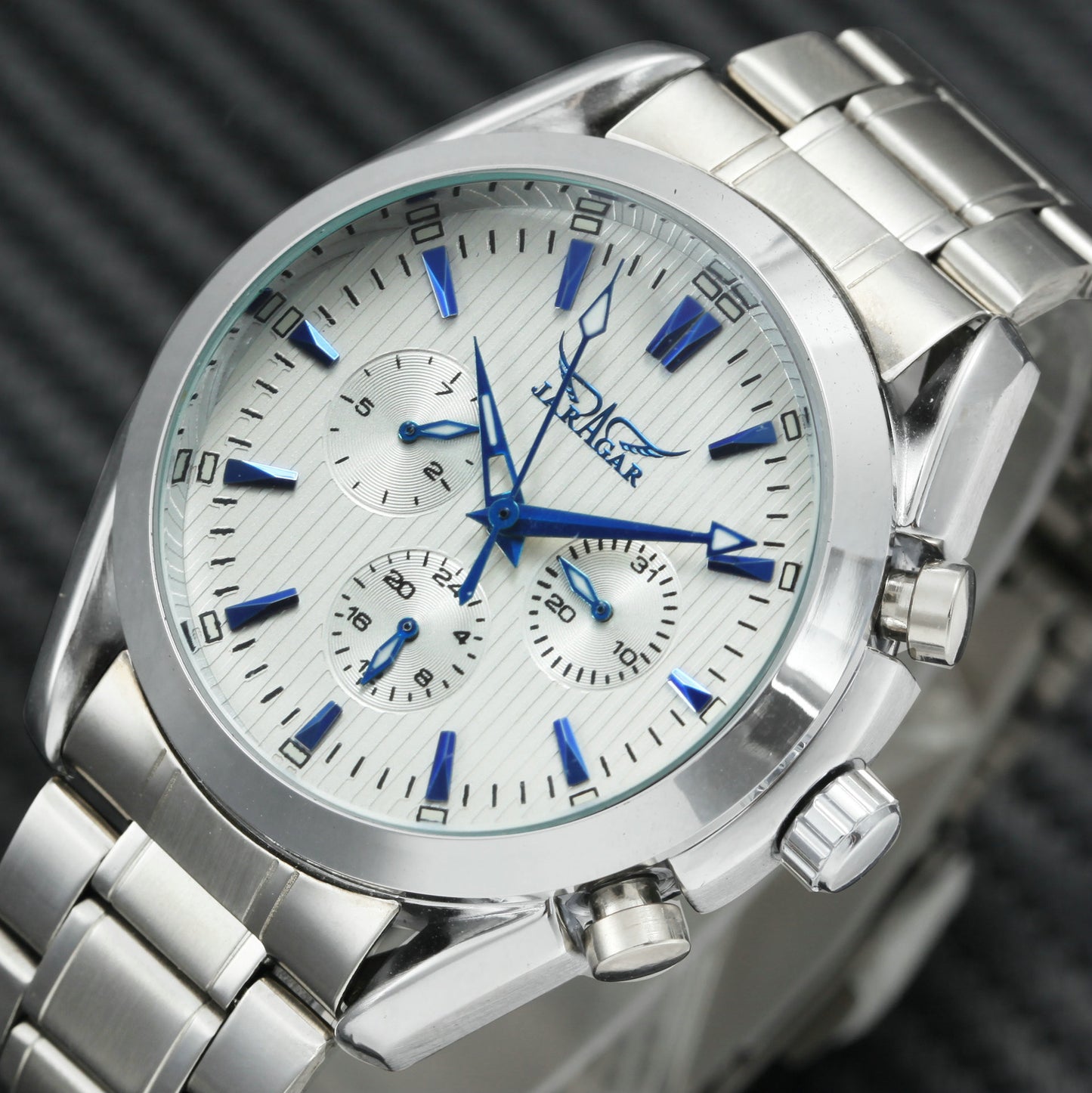 Men's Automatic Steel Band Mechanical Watch True Three-eye Foreign Trade Mechanical Steel