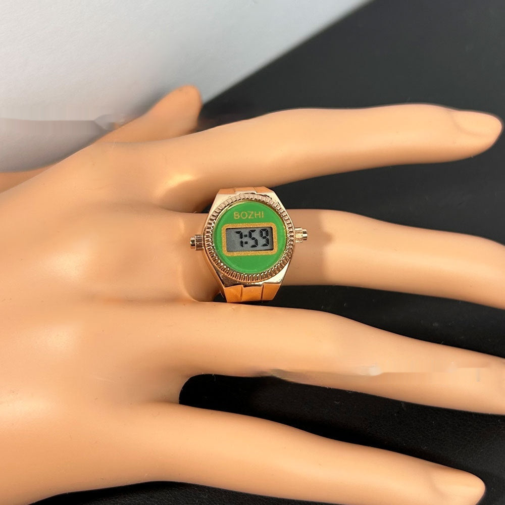 Reloj electrónico de moda para mujer, mini reloj con anillo