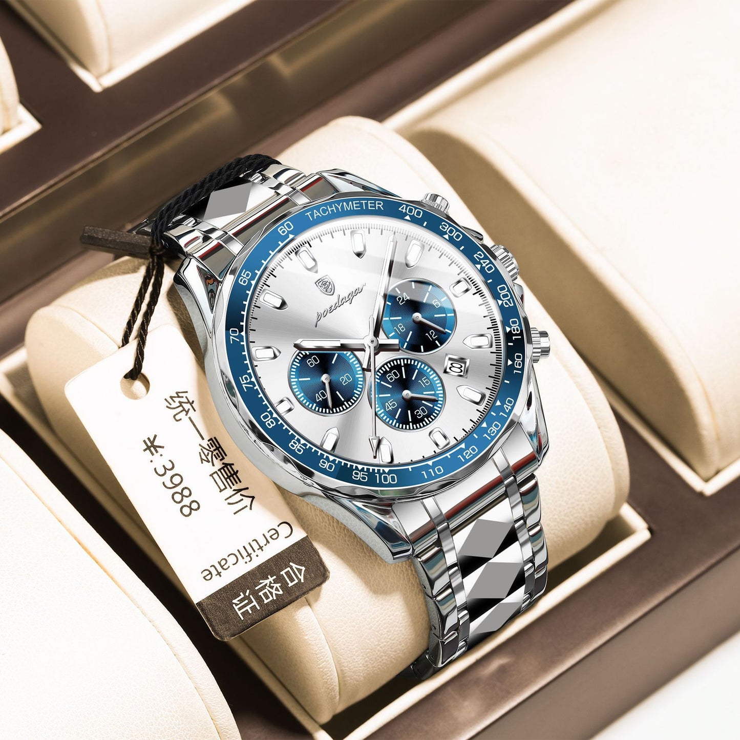 Reloj de cuarzo multifuncional para hombre, luminoso y resistente al agua
