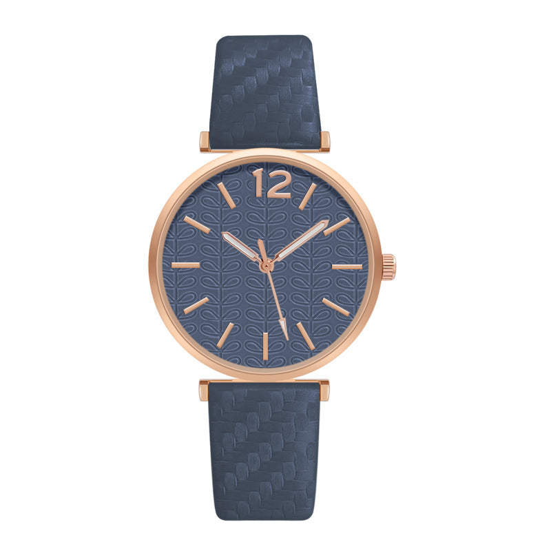 Ladies New Belt Watch Gold Shell Acupuncture Needle Casual Fashion Quartz Watch
