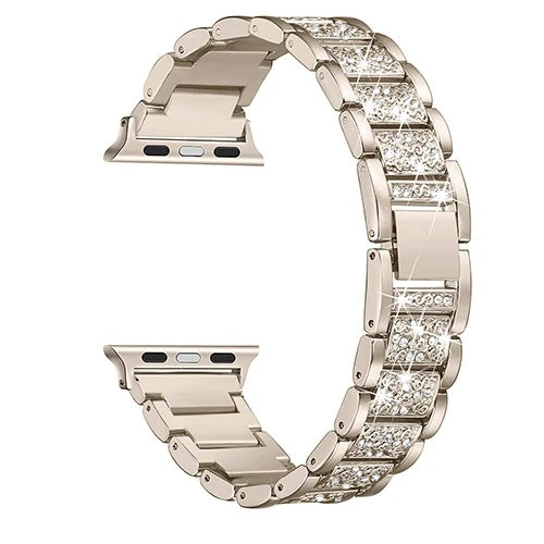 Correa de cadena de joyería para reloj Apple, pulsera Ultra de 49 mm, 40 mm, 44 mm, 42 mm y 38 mm, con diamantes, para iWatch SE 6, 7, 8, 9, 45 mm y 41 mm