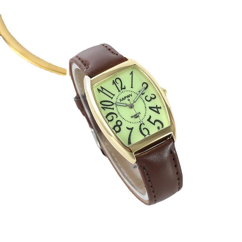 Reloj de pareja cuadrado con barril de vino luminoso de moda