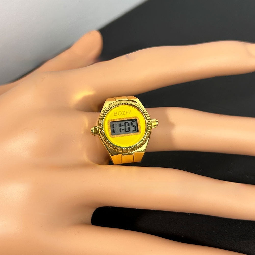 Reloj electrónico de moda para mujer, mini reloj con anillo