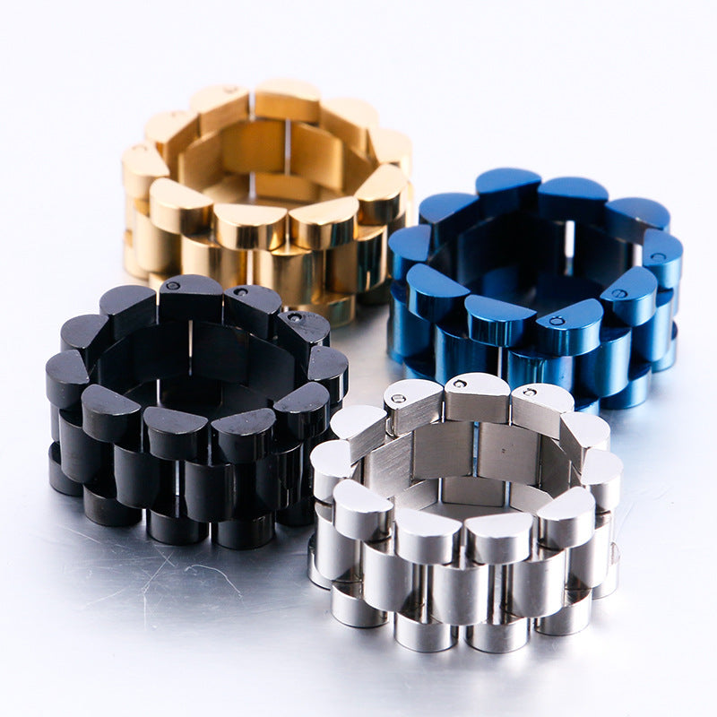Foldable Titanium Steel Ring Men's Simplicity Wind Ring Watch Chain Ornament