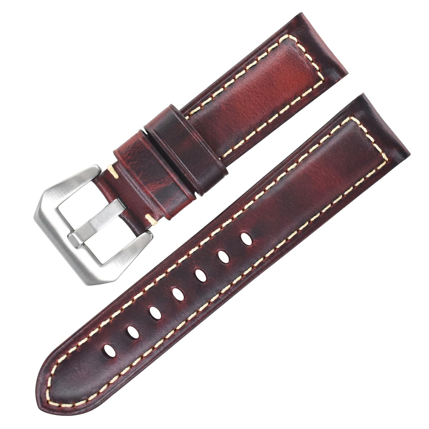 Pulsera vintage de piel de vaca con primera capa de cera de aceite y cuero genuino
