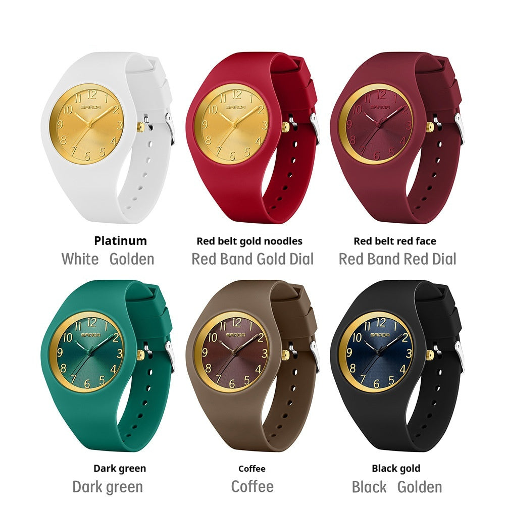 Reloj electrónico de moda simple e impermeable con correa de silicona fina y ligera para estudiantes