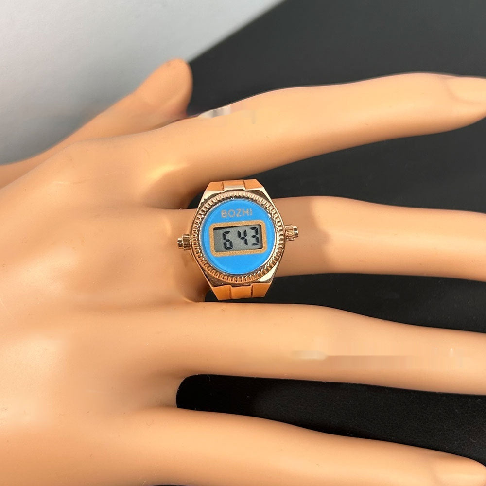 Reloj electrónico de moda para mujer, mini reloj con anillo