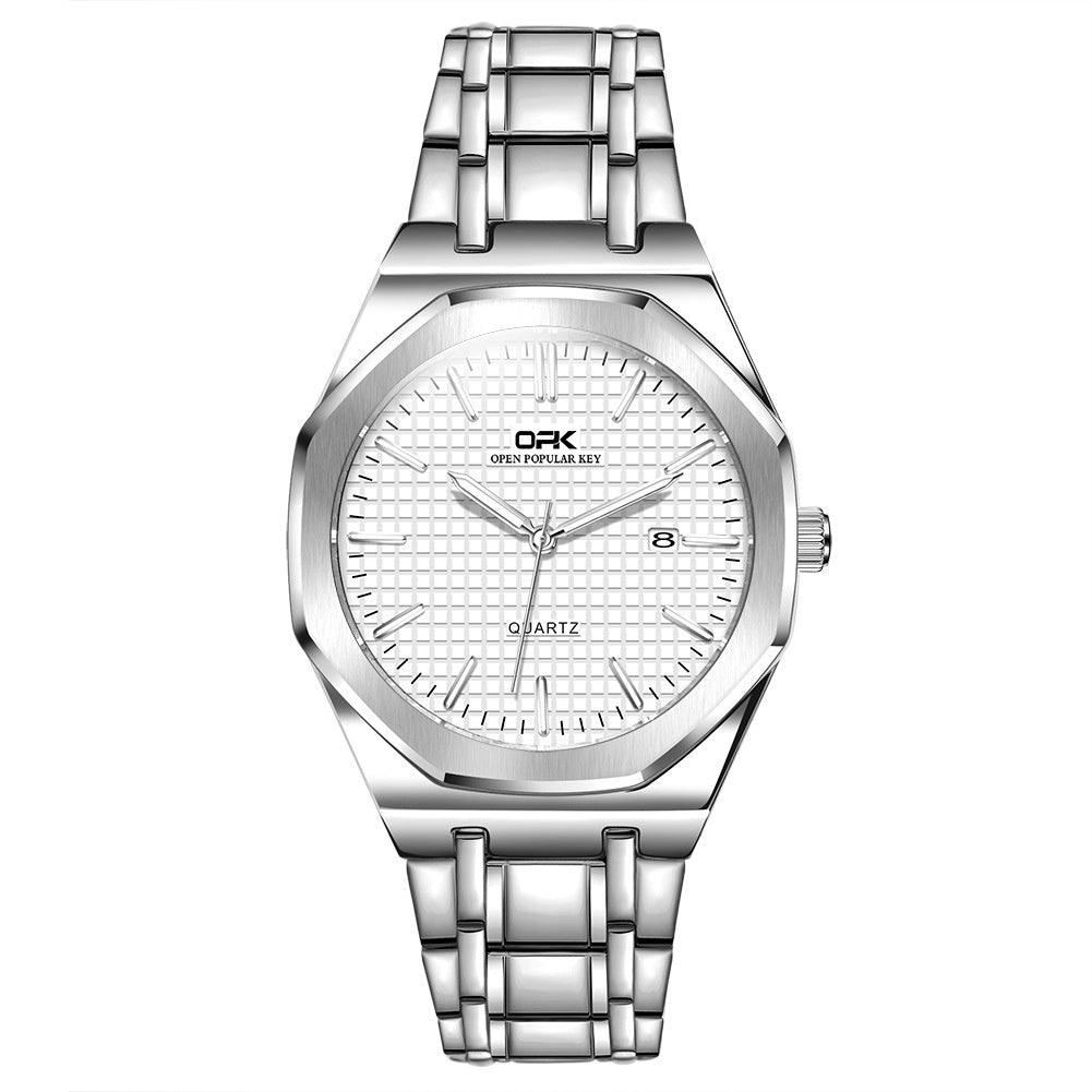 Reloj de cuarzo sencillo, asequible, de lujo, de negocios, resistente al agua, para hombres