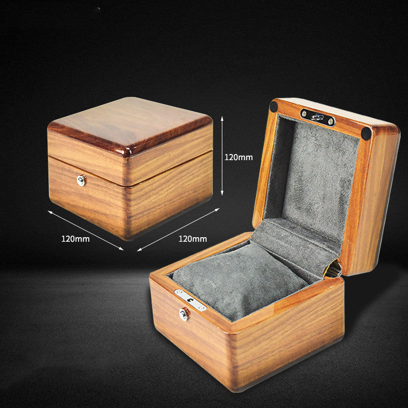 Caja de almacenamiento para relojes, madera maciza de nogal de palisandro de alta calidad para el hogar