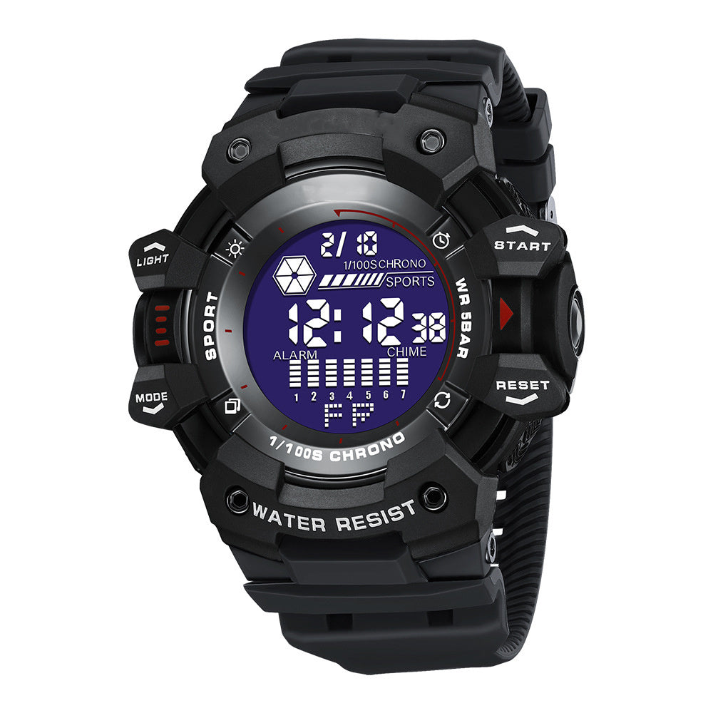 Reloj electrónico luminoso deportivo resistente al agua para hombre
