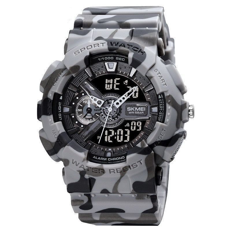 Reloj electrónico clásico deportivo de moda en oro negro con doble pantalla para estudiantes, reloj para adolescentes, niños y niñas