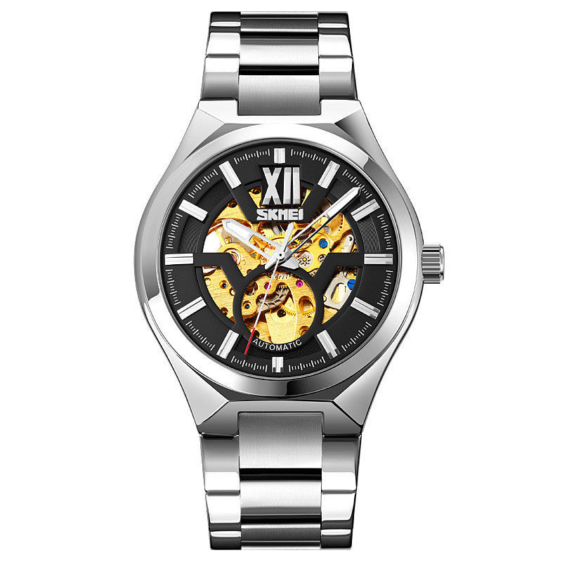 Moment Beauty Fashion Automatic Mechanical Watch Waterproof Hollow Through Bottom