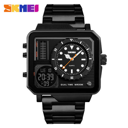 SKMEI Men Dual Display Sport Watch Stopwatch Alarm Digital Watch - Black