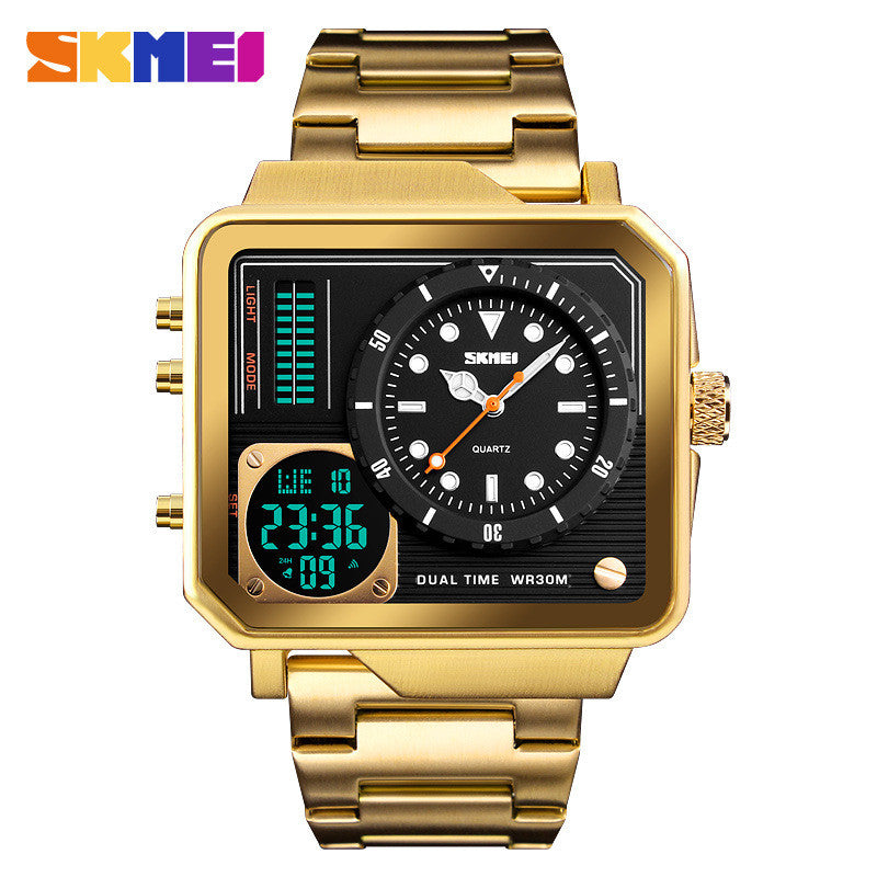 SKMEI Men Dual Display Sport Watch Stopwatch Alarm Digital Watch - Black