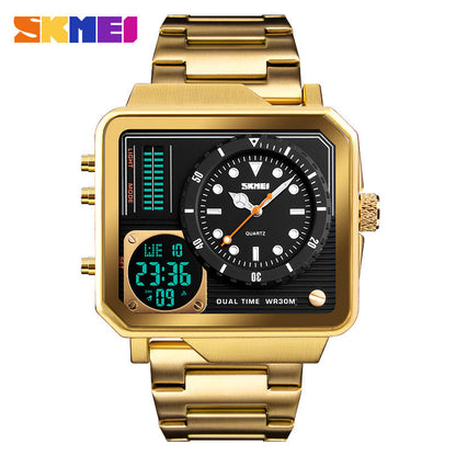 SKMEI Men Dual Display Sport Watch Stopwatch Alarm Digital Watch - Black