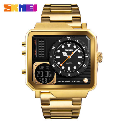 SKMEI Men Dual Display Sport Watch Stopwatch Alarm Digital Watch - Black