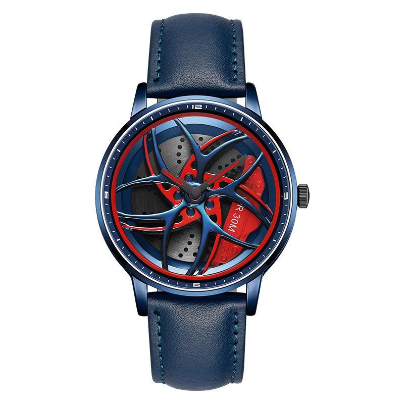 Reloj de cuarzo giratorio con cinturón serie Wheel para hombre