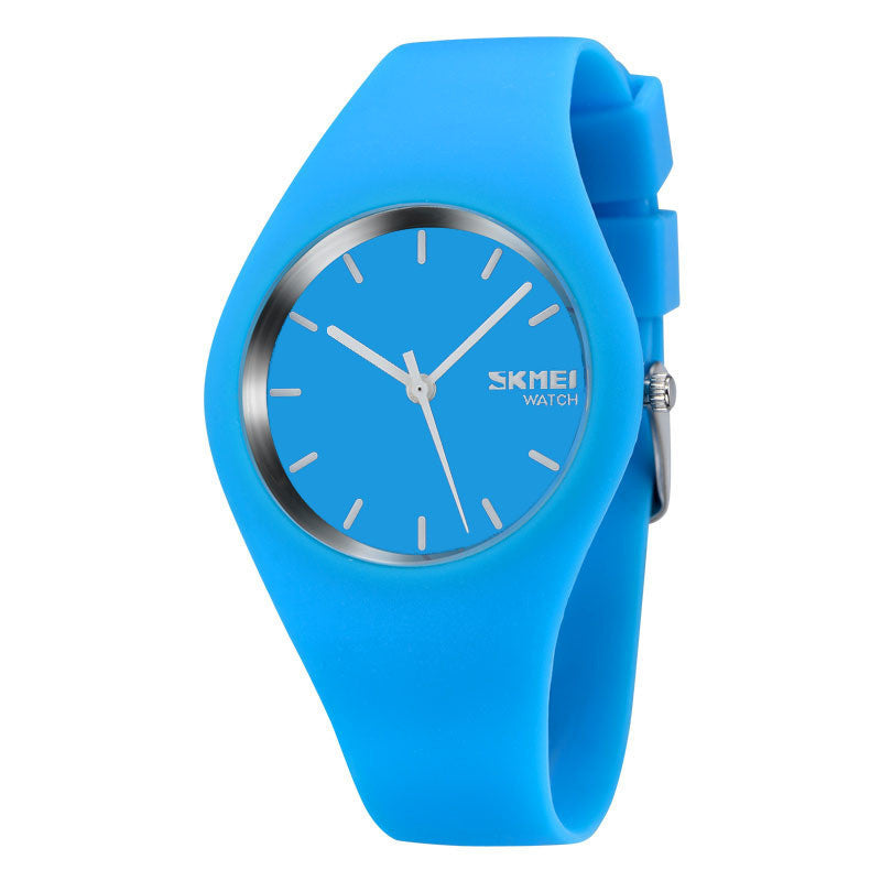 Reloj de pareja impermeable de color gelatina simple de moda